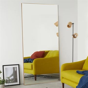 Speil med gullfarget ramme 80 x 170 cm 