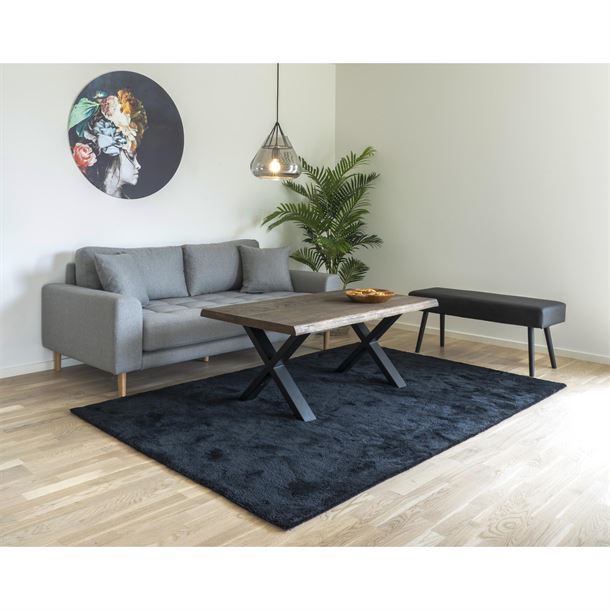 Sofabord modell Toulon i smoked oljet eik med bølgekant, 120 x 70 x h 50 cm