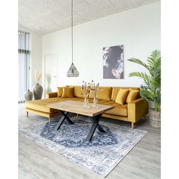 Sofabord modell Toulon i oljet eik med bølget kant, 120x70xH50 cm